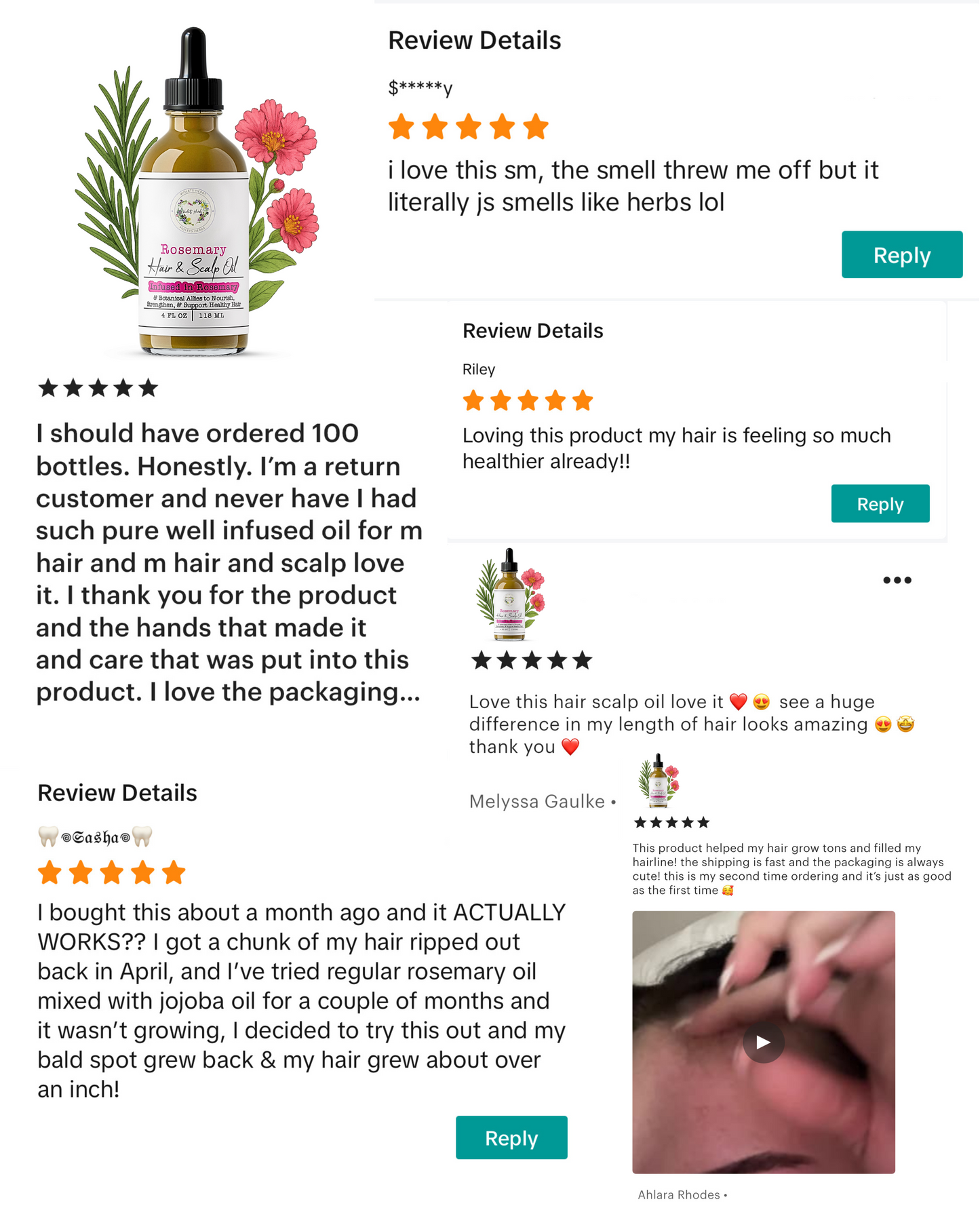 Rosemary Hair and Scalp Oil - Infused in Rosemary and Botanical Allies to Nourish and Support Healthy Hair (2oz & 4oz)