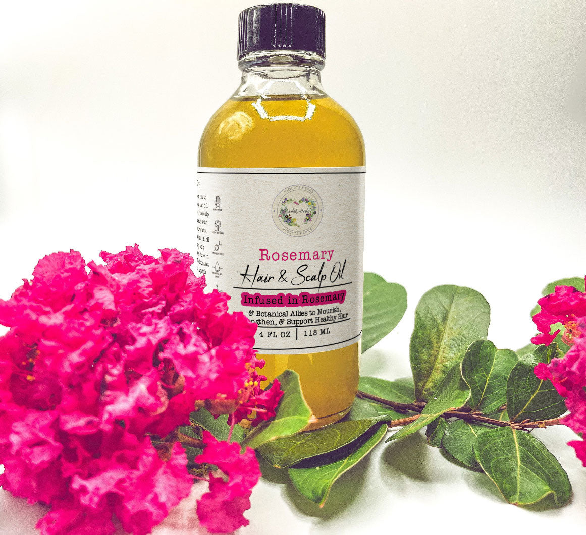 Rosemary Hair and Scalp Oil - Infused in Rosemary and Botanical Allies to Nourish and Support Healthy Hair (2oz & 4oz)