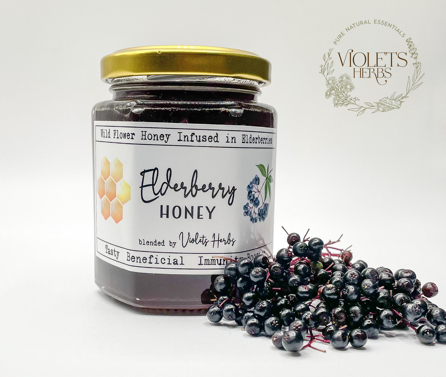 Elderberry Honey | Herbal Honey | Elderberry Infused Honey